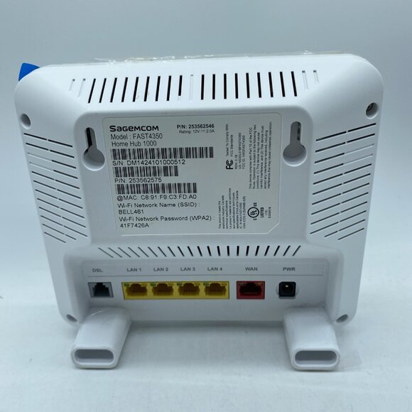 Bell Sagemcom Home Hub 1000 Modem Model Fast4350 with Power Adapter White - Picture 5 of 12